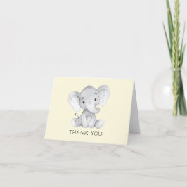 Olifant Neutral Baby shower Dank u opmerking Bedankkaart