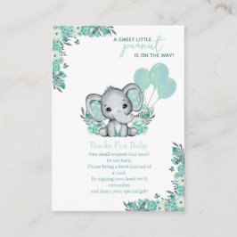 Olifant Neutrale Baby Shower, Boeken voor de Baby Informatiekaartje