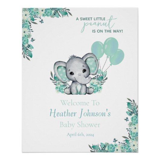 Olifant Neutrale Babyborrel Perfect Poster (Voorkant)
