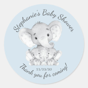 Olifant Oerwoud Dieren Twins Baby shower Favor Ronde Sticker