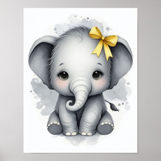 Olifant Oerwoud Kwekerij Wall Art Poster (Voorkant)