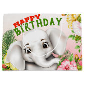 Olifant Oerwoud Safari Verjaardag Groot Cadeauzakje (Voorkant)