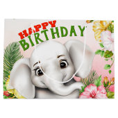 Olifant Oerwoud Safari Verjaardag Groot Cadeauzakje (Achterkant)