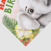 Olifant Oerwoud Safari Verjaardag Tissuepapier (Detail)