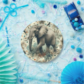  olifant Oerwoud schilderij Papieren Bordje (Feest)
