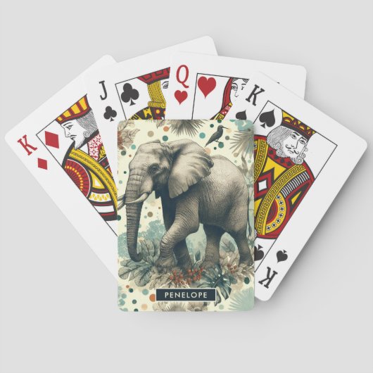 olifant Oerwoud schilderij Pokerkaarten (Achterkant)