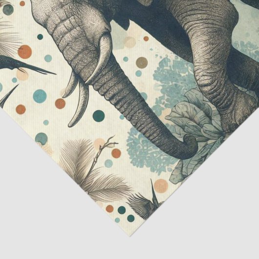  olifant Oerwoud schilderij Tissuepapier (Detail)