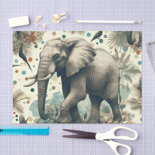 olifant Oerwoud schilderij Tissuepapier (Craft)
