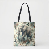 olifant Oerwoud schilderij Tote Bag (Voorkant)