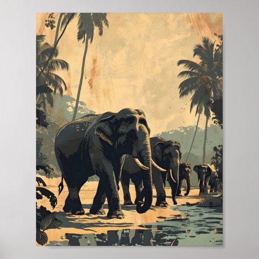Olifant Oerwoud Sereniteit:  Poster (Voorkant)