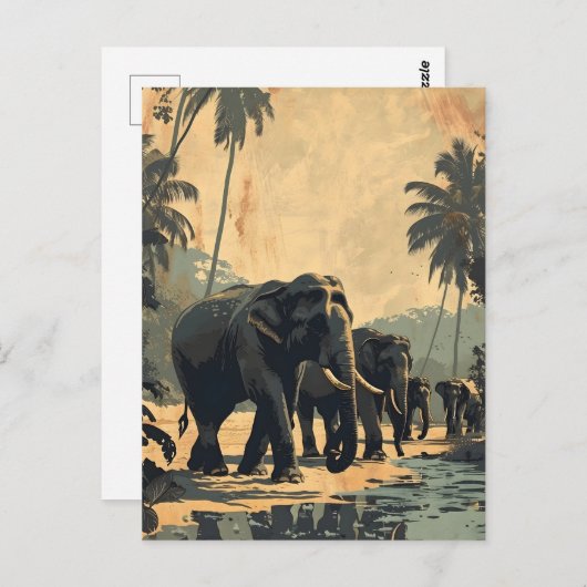 Olifant Oerwoud Serenity:  Briefkaart (Voorkant / Achterkant)
