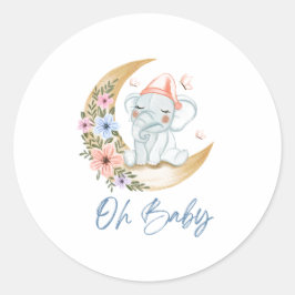 Olifant oh baby ronde sticker