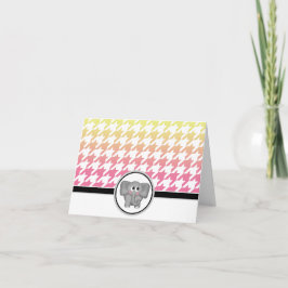Olifant Ombre Geel Roze Houndstooth Kaarten