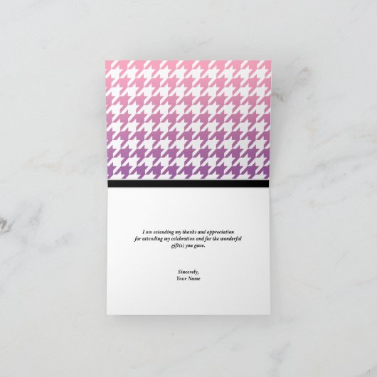 Olifant Ombre Roze Paarse Houndstooth Kaarten (Binnen)