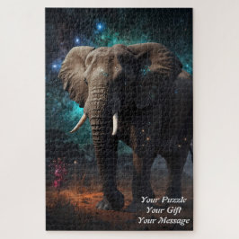 Olifant onder een sterrenhemel legpuzzel