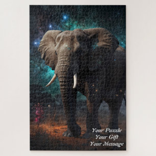 Olifant onder een sterrenhemel legpuzzel