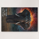 Olifant onder een sterrenhemel legpuzzel (Horizontaal)