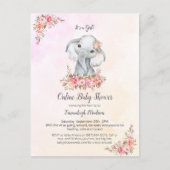 Olifant Online Baby shower Boho Chic Coral Briefkaart (Voorkant)