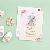 Olifant Online Baby shower Boho Chic Coral Briefkaart