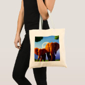 Olifant ontwerp op canvas tas. tote bag (Voorkant (product))