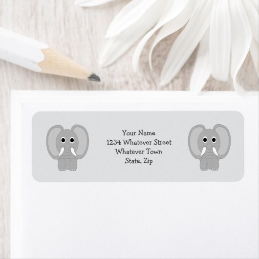 Olifant ontwerp retouradres etiket (Insitu)
