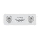 Olifant ontwerp retouradres etiket (Voorkant)