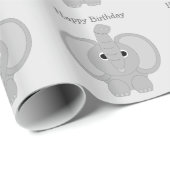 Olifant Ontwerp Verjaardag Cadeaupapier (Rol Hoek)