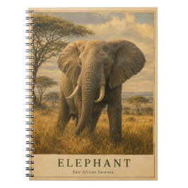 Olifant Oost-Afrikaanse Savanne VINTAGE Notitieboek