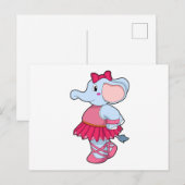 Olifant op ballet met rok briefkaart (Voorkant / Achterkant)
