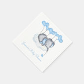Olifant op Cloud Blue Balloons Boy Baby shower Servet (Hoek)