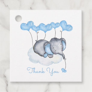 Olifant op Cloud Schattige Boy Baby shower Bedankjes Labels
