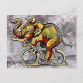 Olifant op de fiets briefkaart