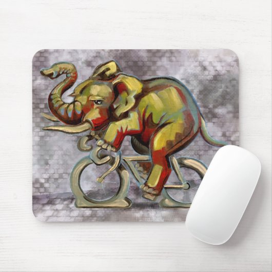 Olifant op de fiets muismat (Met muis)