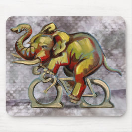 Olifant op de fiets muismat