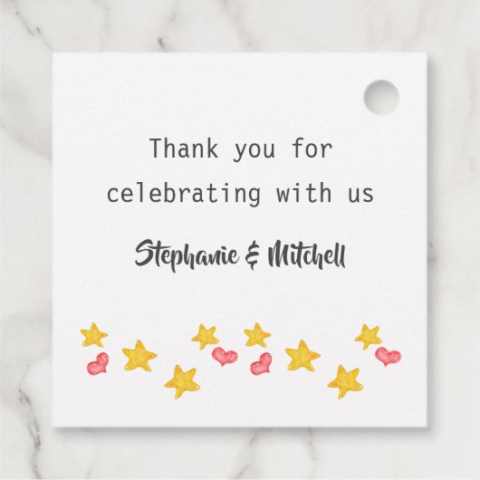 Olifant op de Maan Schattige Neutraal Baby shower Bedankjes Labels (Achterkant)