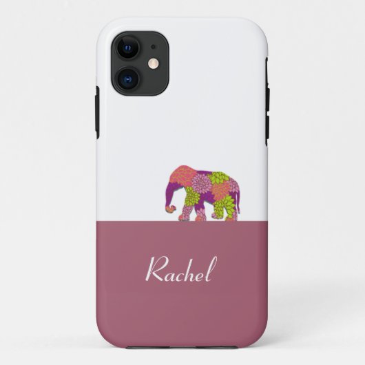 Olifant op de weg (kleurrijke bloemen) Case-Mate iPhone case (Achterkant)
