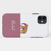 Olifant op de weg (kleurrijke bloemen) Case-Mate iPhone case (Achterkant (horizontaal))