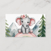 Olifant op een regenboog luier Raffle Visitekaartje (Achterkant)