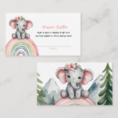 Olifant op een regenboog luier Raffle Visitekaartje (Voorkant / Achterkant)