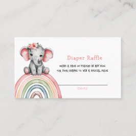 Olifant op een regenboog luier Raffle Visitekaartje