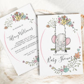 Olifant op een schommel Leuk Baby shower Kaart