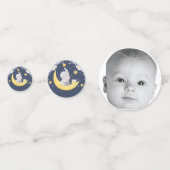 Olifant op Maan Blauw Foto Confetti (Voorkanten)