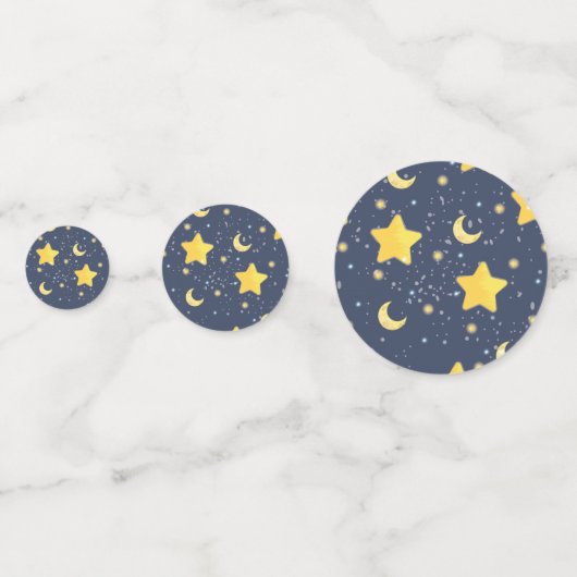 Olifant op Maan Blauw Foto Confetti (Achterkanten)