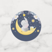 Olifant op Maan Blauw Foto Confetti (Kleine voorkant)