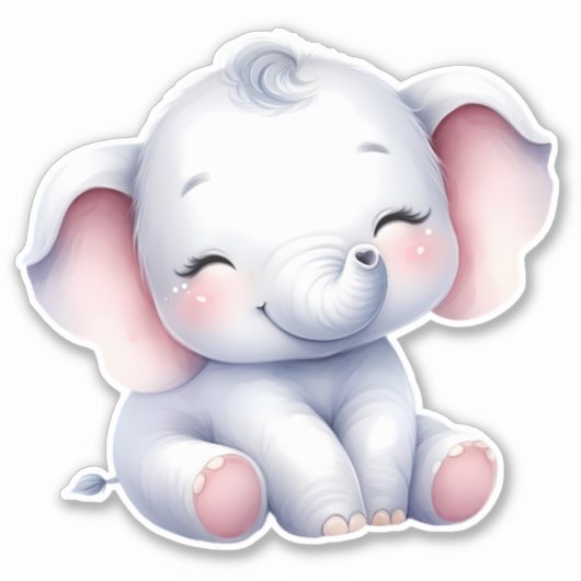 Olifant op maat gesneden scrapbooking sticker (Voorkant)