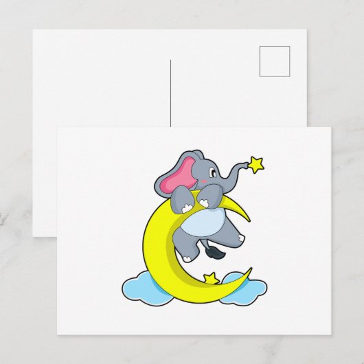 Olifant op wolken briefkaart (Voorkant / Achterkant)