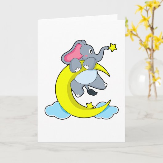 Olifant op wolken kaart (Gele Bloem)