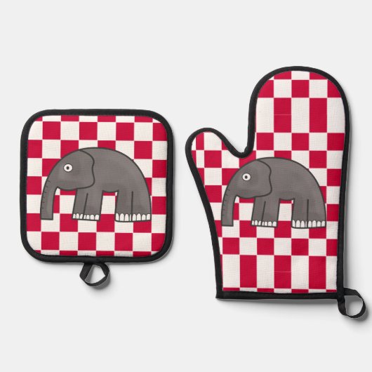 olifant ovenwant & pannenlap set (Voorkant)