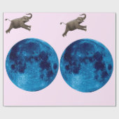 Olifant over de maan inpakpapier (Vlak)