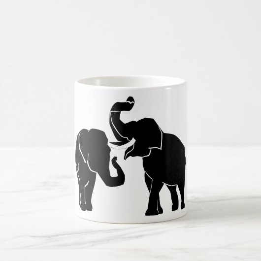 Olifant paar aangepaste kleuren Mok (Center)